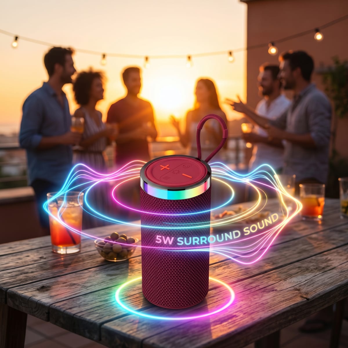 Bocina Bluetooth RGB NEBRO WG182 5W Sonido Envolvente 2000mAh5
