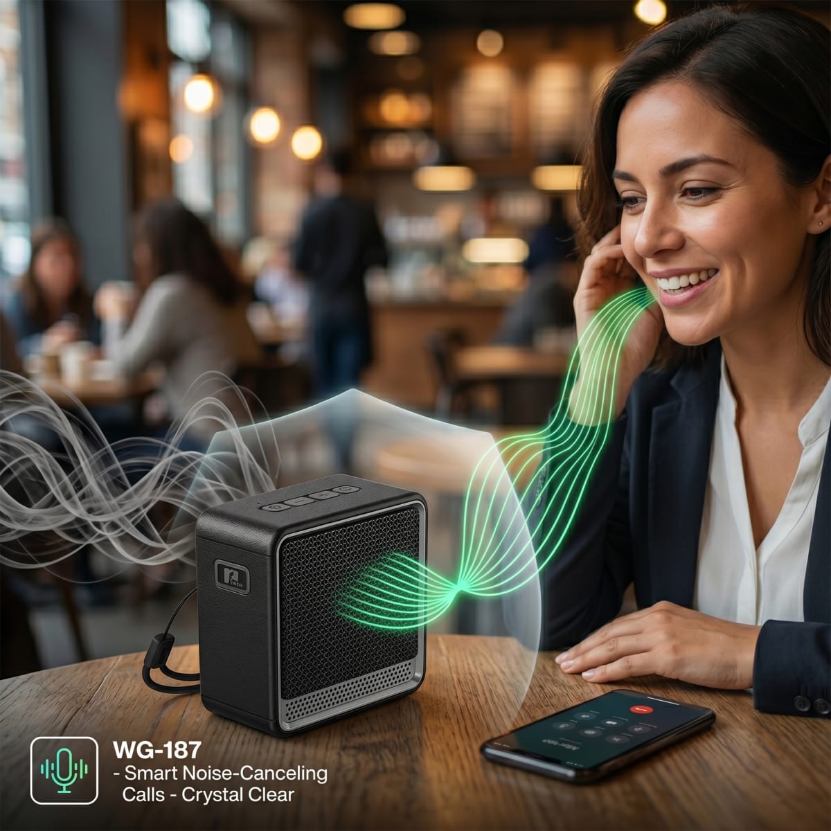 Bocina Bluetooth NEBRO WG187 Bluetooth 5W Cancelación Ruido7