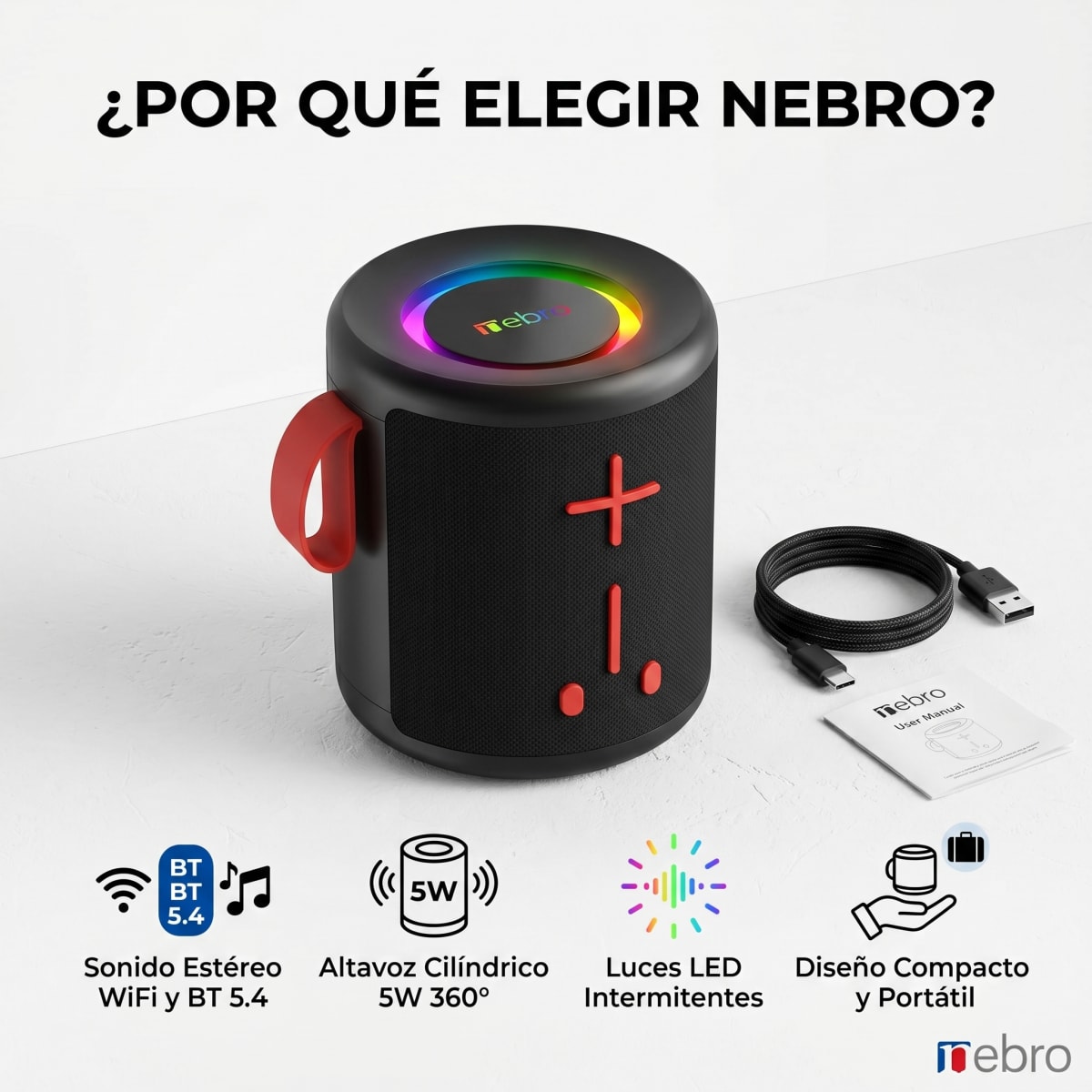 Bocina Bluetooth NEBRO WG190 Bluetooth 54 5W6