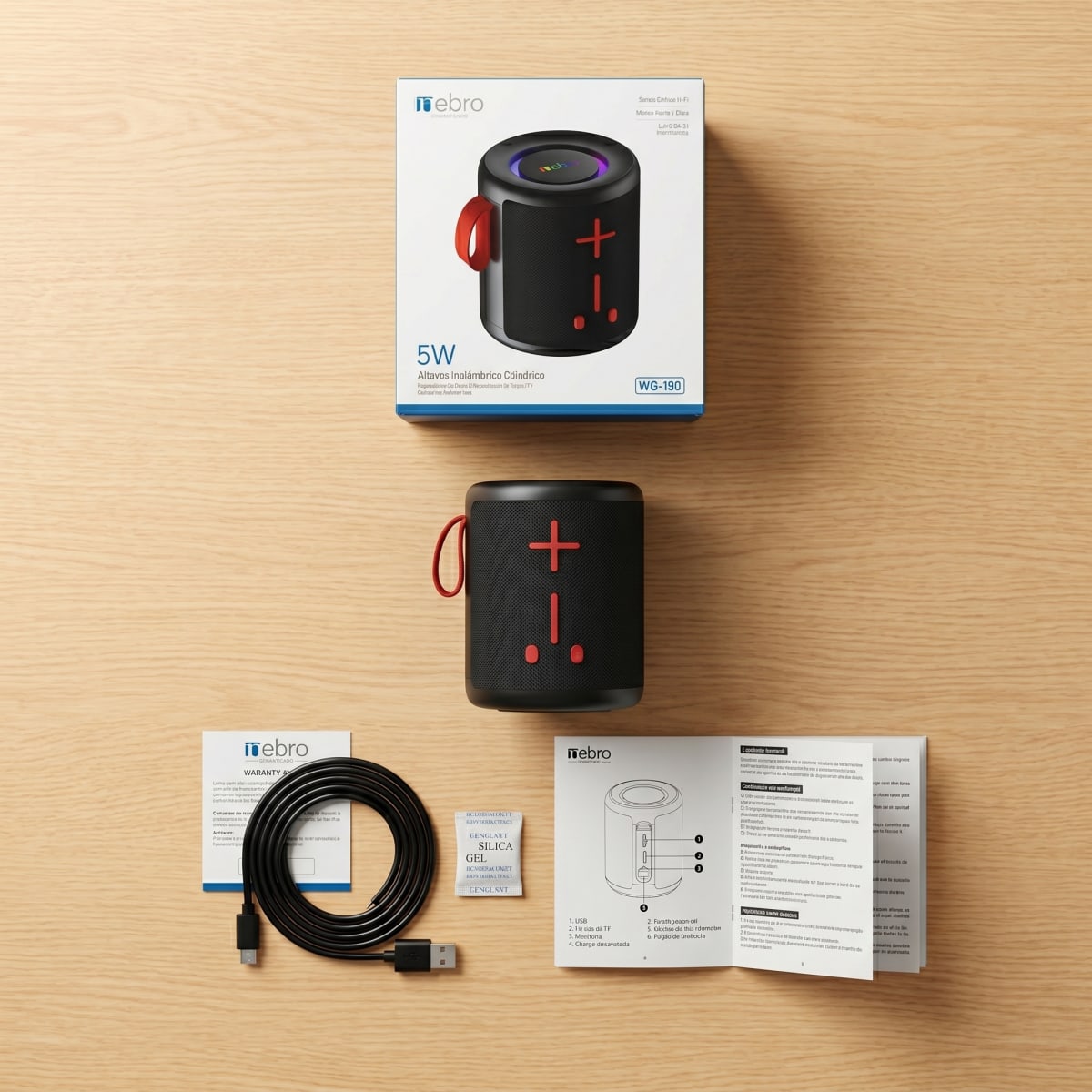 Bocina Bluetooth NEBRO WG190 Bluetooth 54 5W7