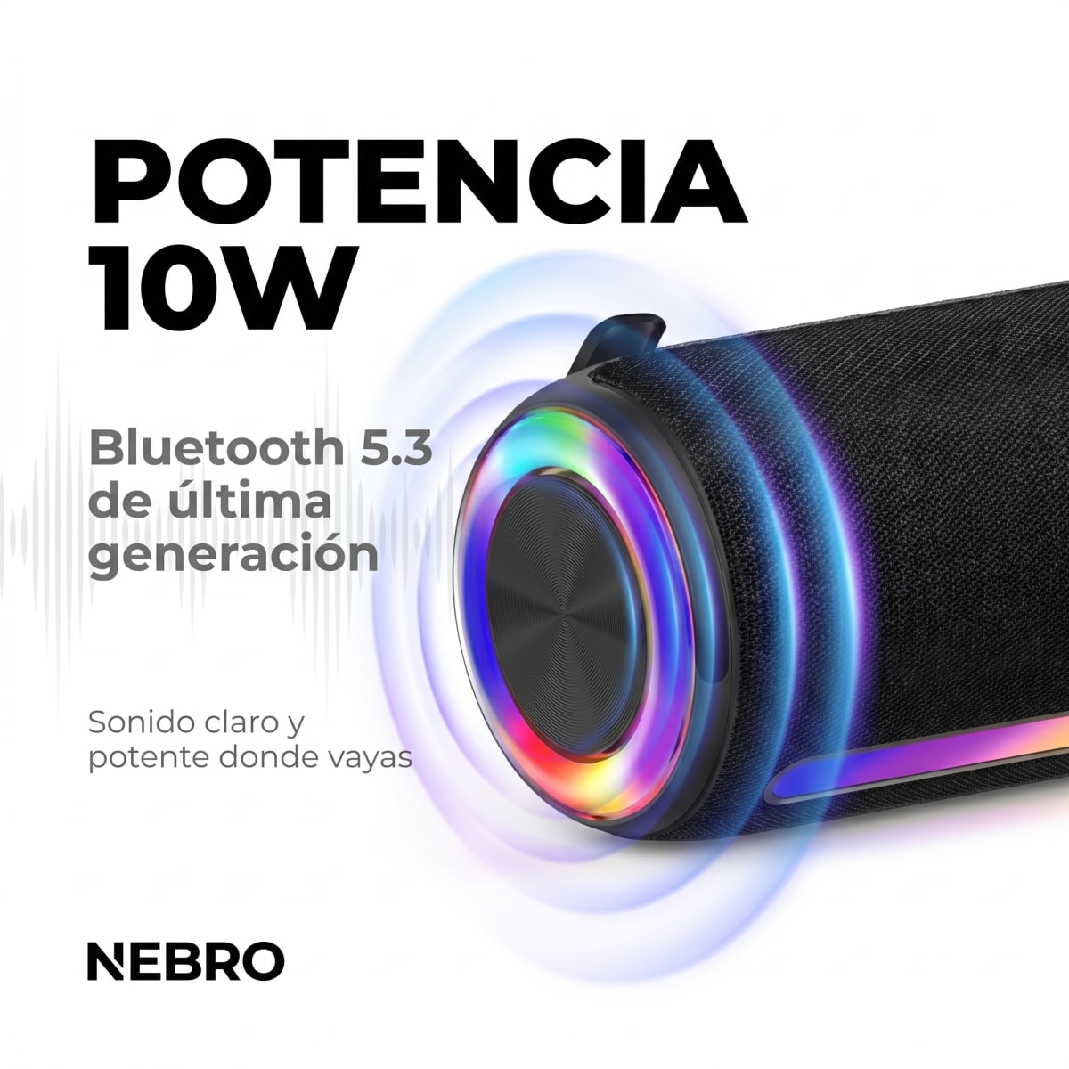 Bocina Bluetooth NEBRO WG192 Bluetooth 53 10W2