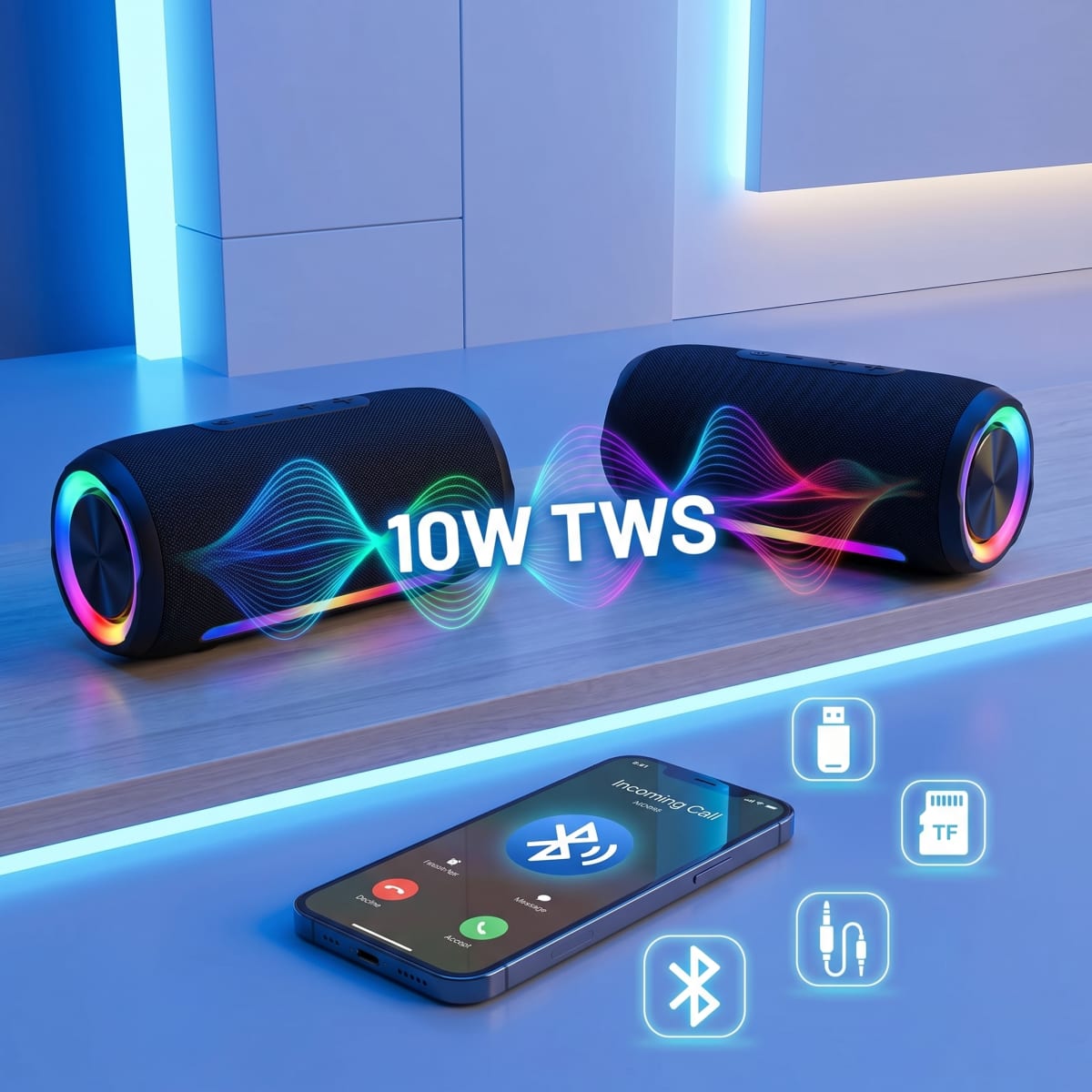 Bocina Bluetooth NEBRO WG192 Bluetooth 53 10W6