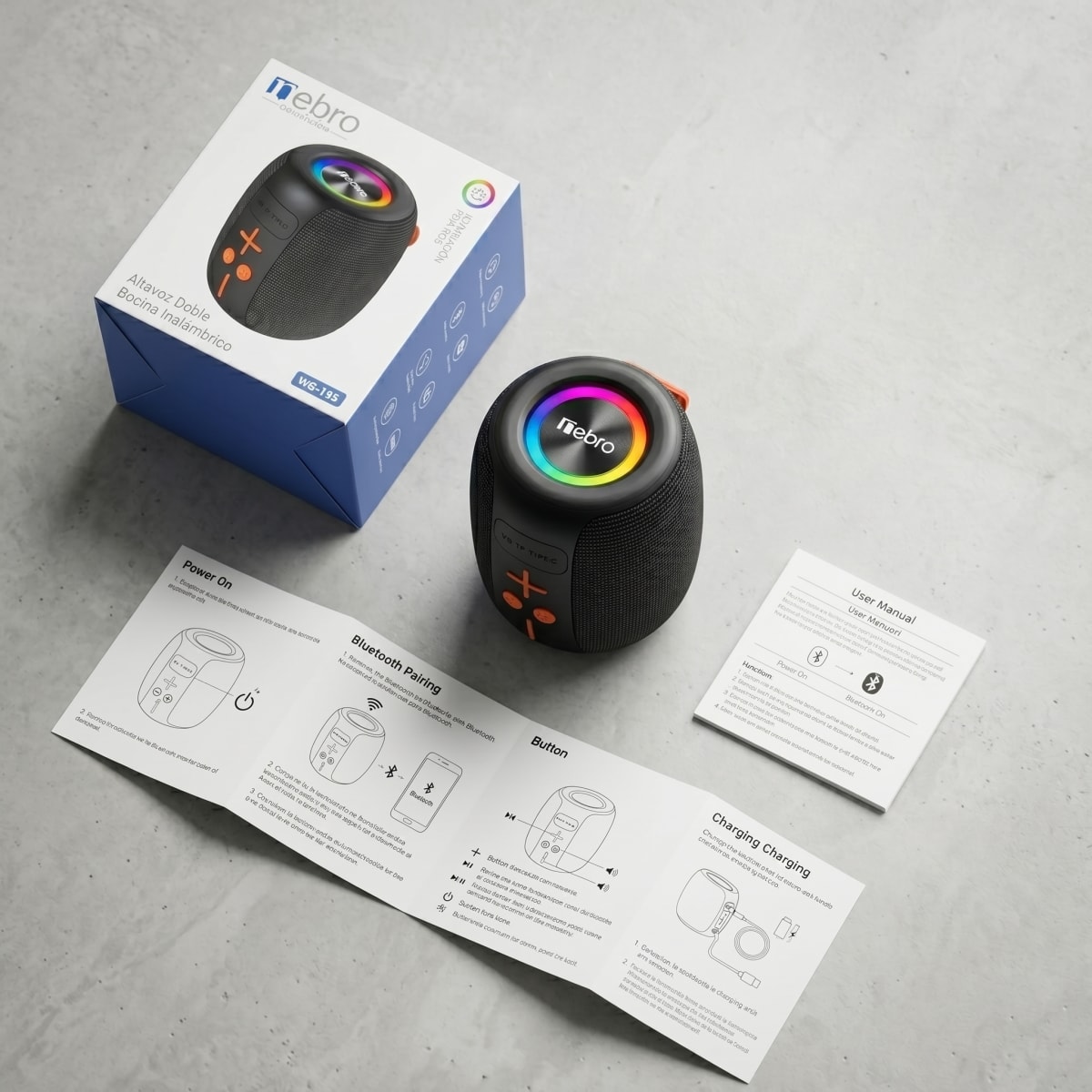 Bocina Bluetooth TWS Bluetooth 54 8W IPX4 NEBRO WG1951