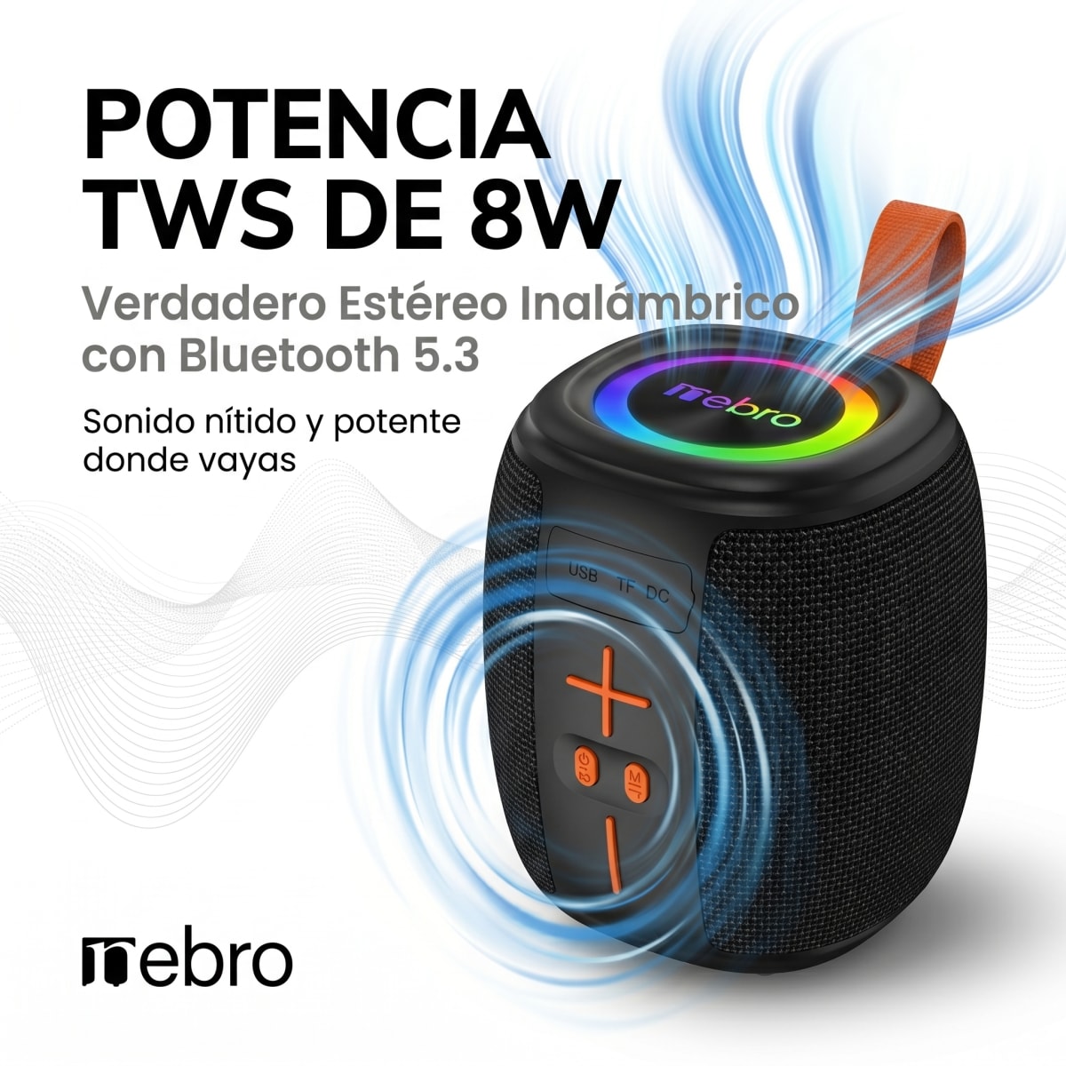 Bocina Bluetooth TWS NEBRO WG196 Bluetooth 53 8W2