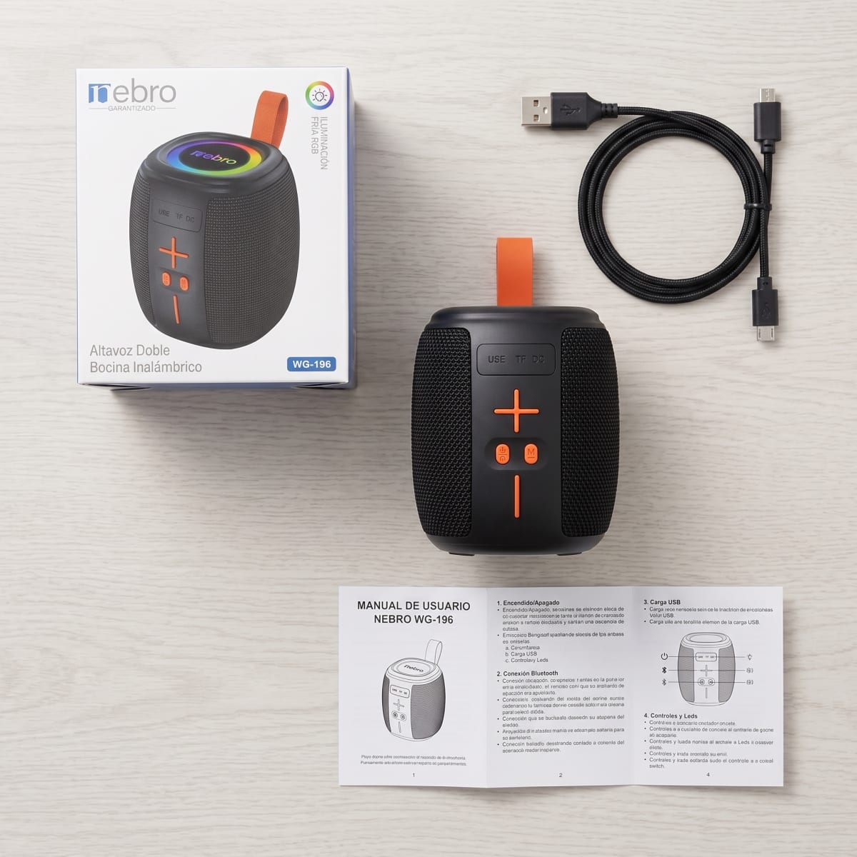 Bocina Bluetooth TWS NEBRO WG196 Bluetooth 53 8W8