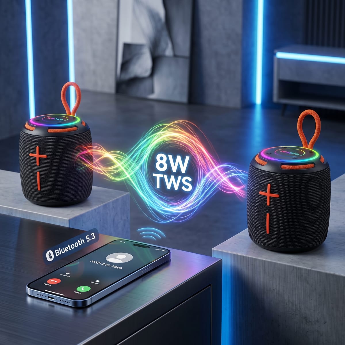 Bocina Bluetooth TWS NEBRO WG197 Bluetooth 53 8W5