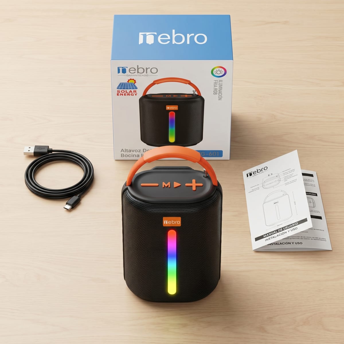 Bocina Bluetooth NEBRO WG601 Bluetooth 53 10W Solar7