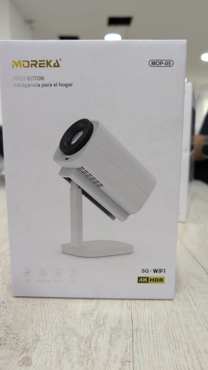 Proyector Inteligente Portátil Moreka MOP-05 FULL 4K HDR Android 11 5G Wifi con bluetooth con altura Ajustable7