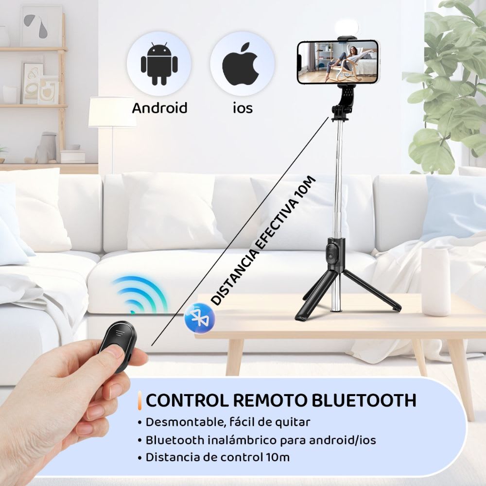 Baston Selfie Stick Tripie Celular Control Remoto Bluetooth X17D6