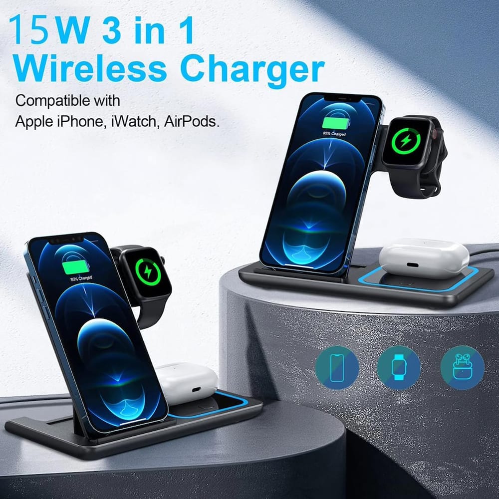 Estación de Carga Inalámbrica 3 en 1 compatible con apple modelo x4554