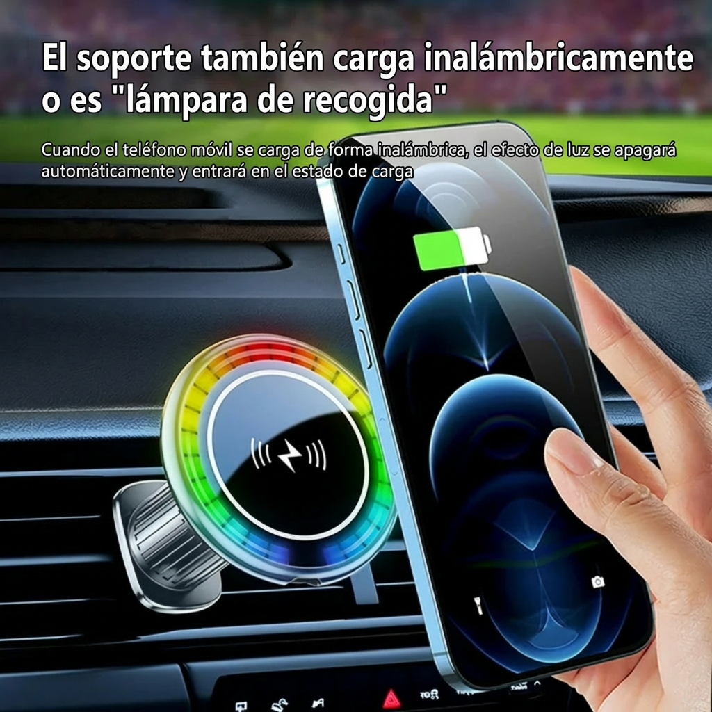 Cargador Magnético Inalámbrico 15W con gancho para auto Yisen X584