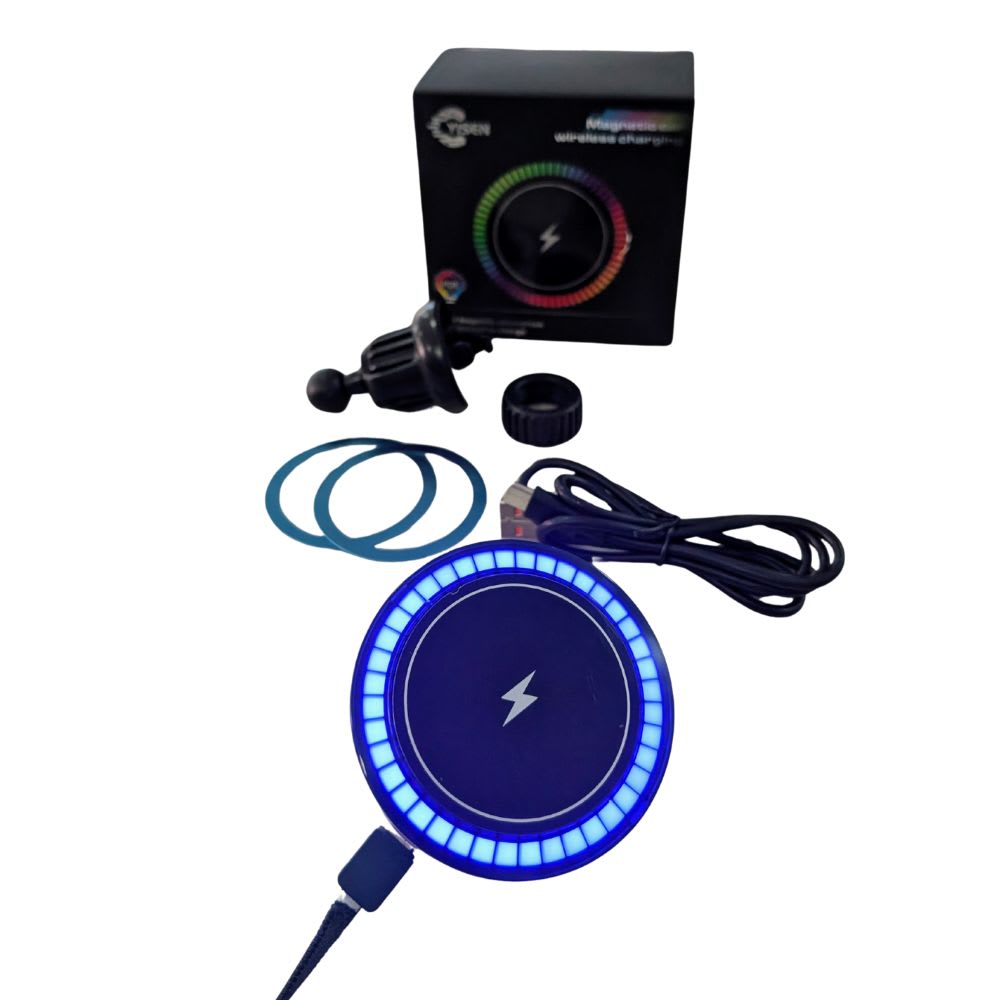 Cargador Magnético Inalámbrico 15W con gancho para auto Yisen X586