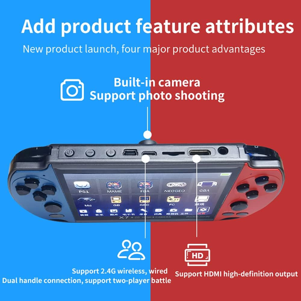 Consola de Videojuegos Portátil DREAMHAX X7 Plus LCD TFT de 4.35