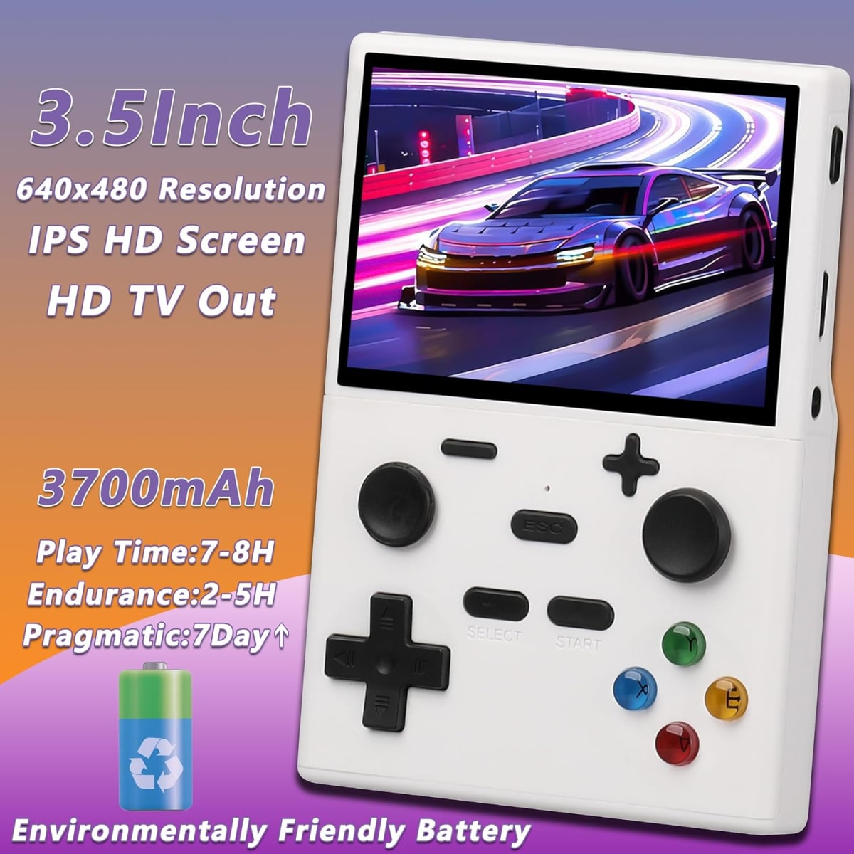 Consola de juegos portátil XGB35 3.5 pulgadas retro RAM 2GB ROM 88
