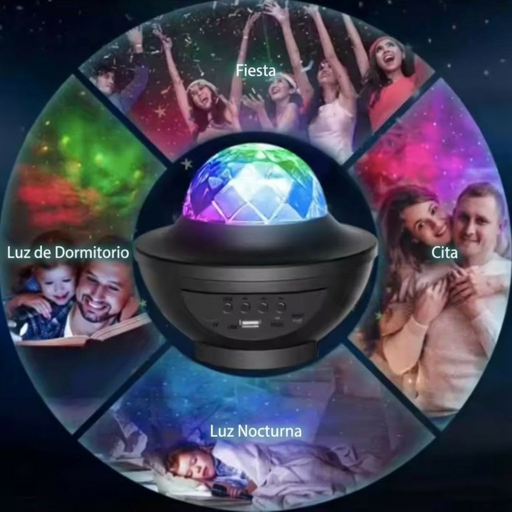 Bocina Cañon de Luz Moreka XY-918 10W Bluetooth Luz Led Disc3