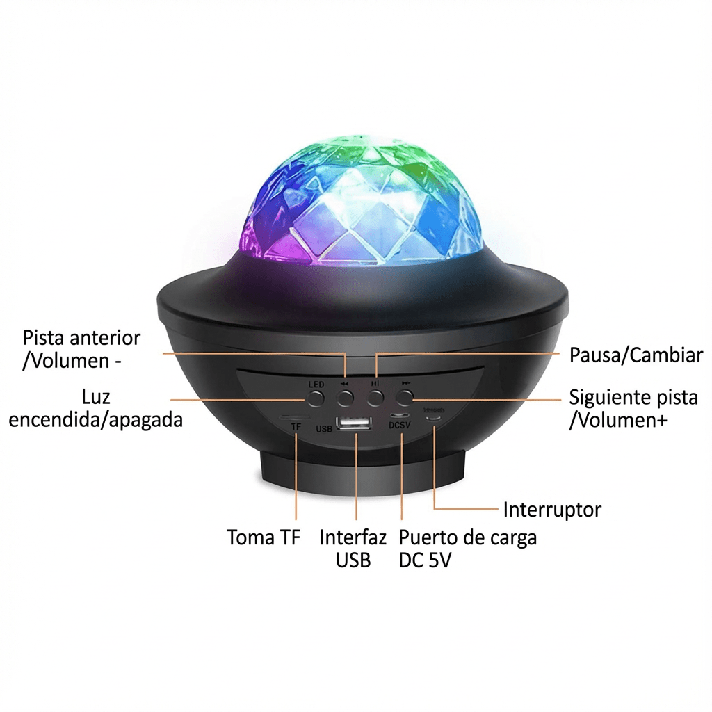 Bocina Cañon de Luz Moreka XY-918 10W Bluetooth Luz Led Disc6
