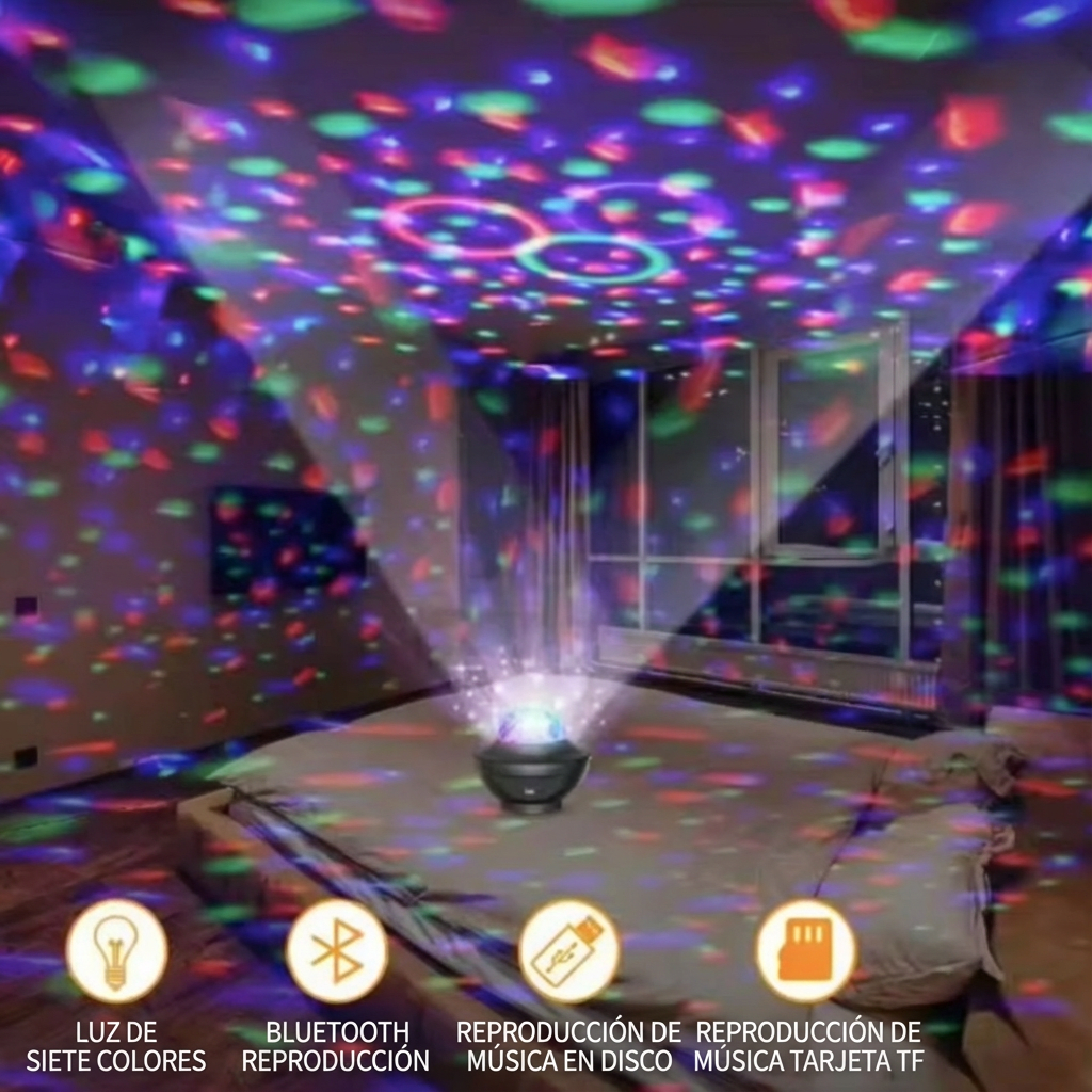 Bocina Cañon de Luz Moreka XY-918 10W Bluetooth Luz Led Disc2