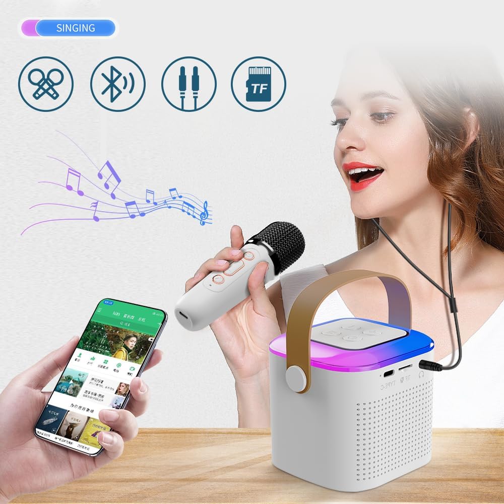 Máquina de karaoke para niños portátil Bluetooth con 1 micrófono Y13