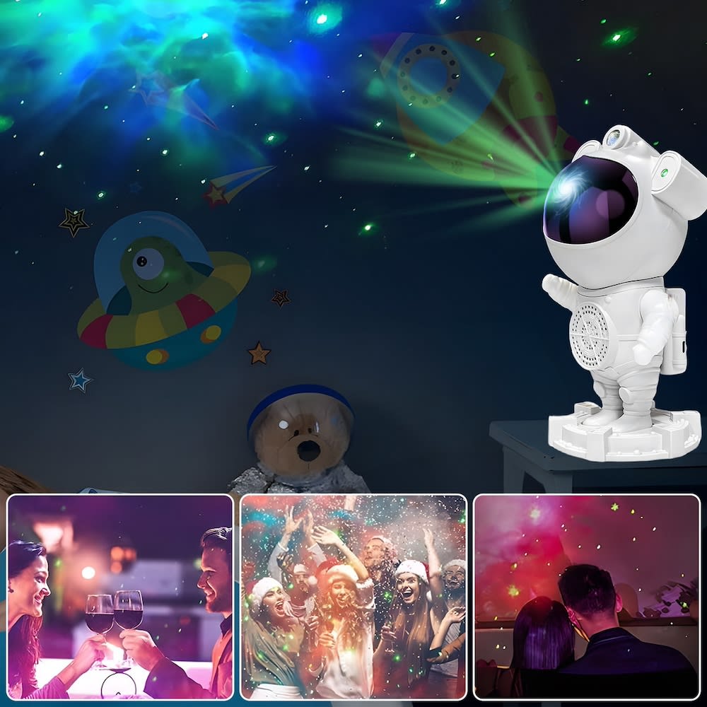 Proyector De Estrella Galaxia Astronautas Lampara De Noche Z196