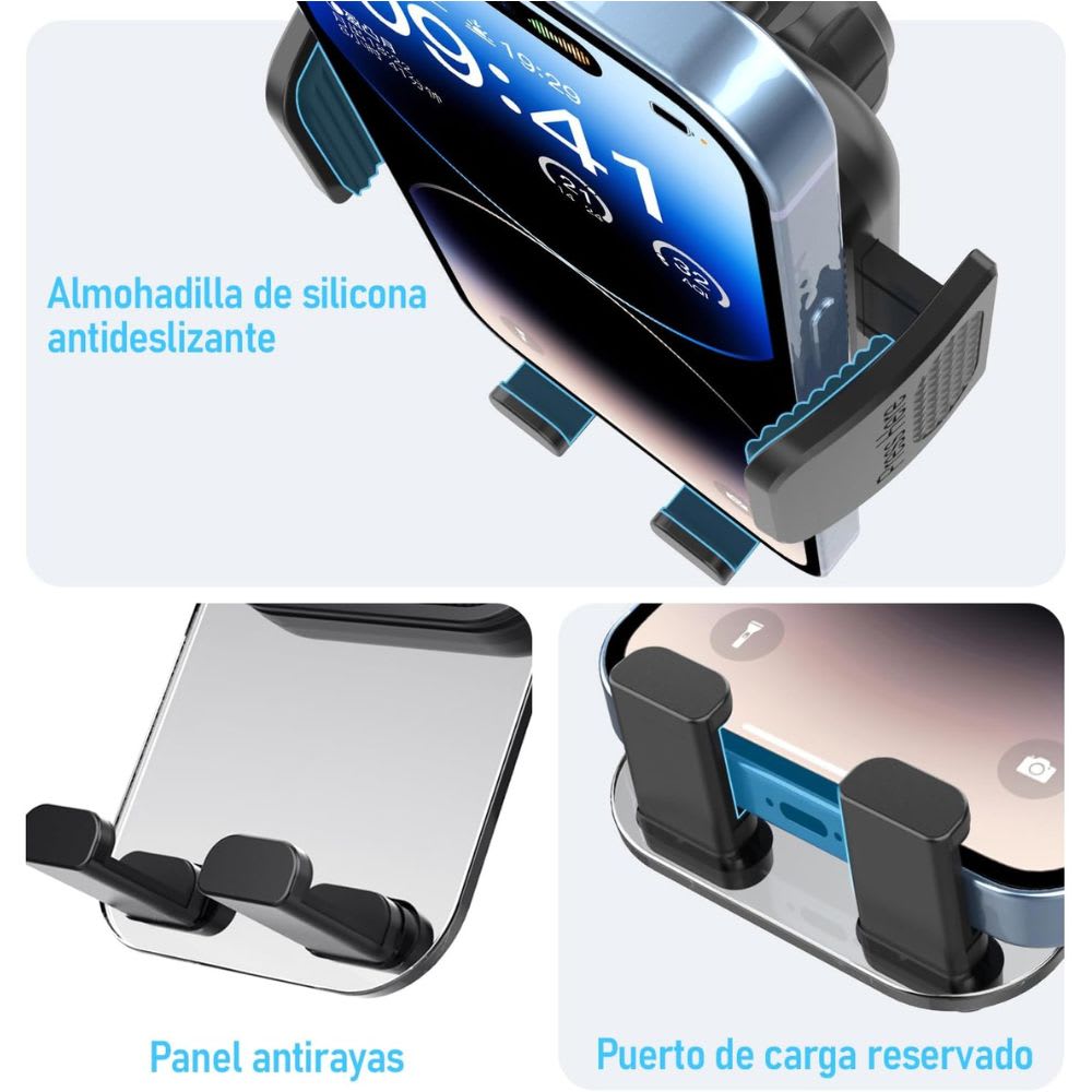 Soporte Automóvil Rendija Ventilación Rotación 360° Moreka Modelo ZJ-0125