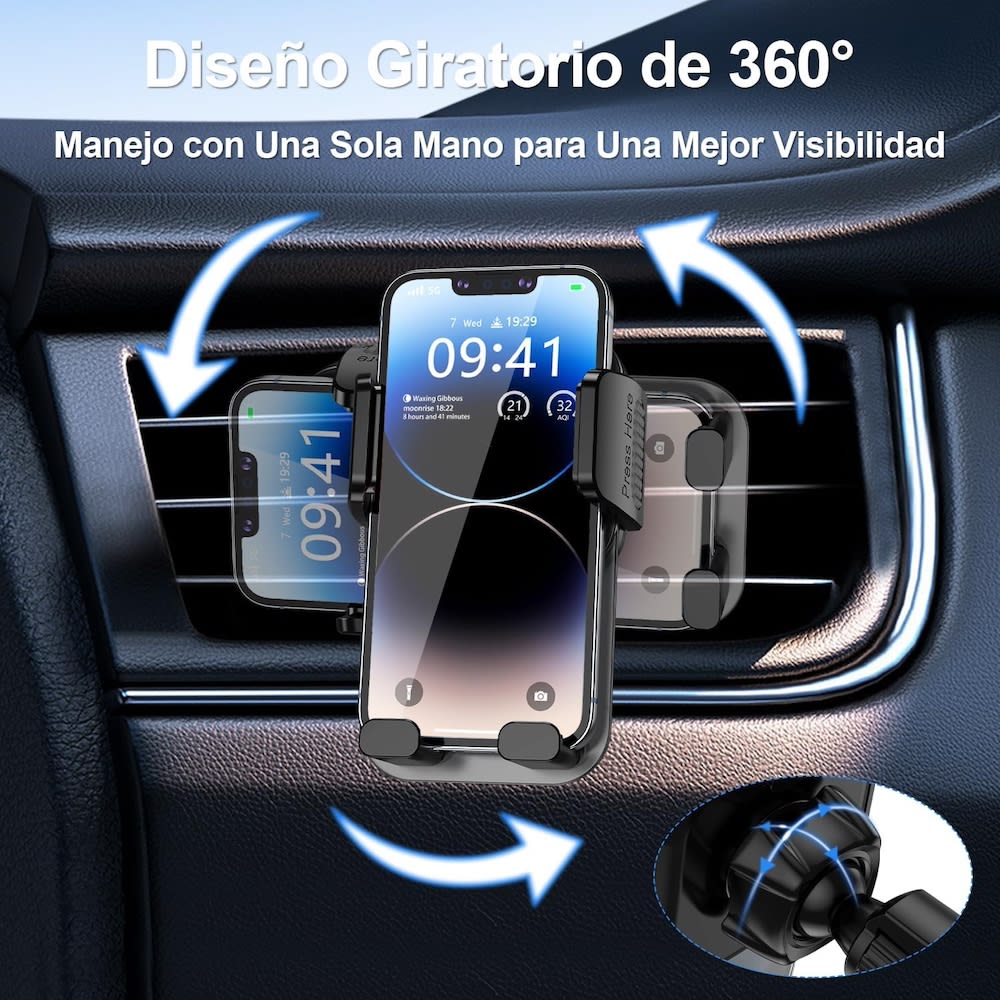 Soporte Automóvil Rendija Ventilación Rotación 360° Moreka Modelo ZJ-0122