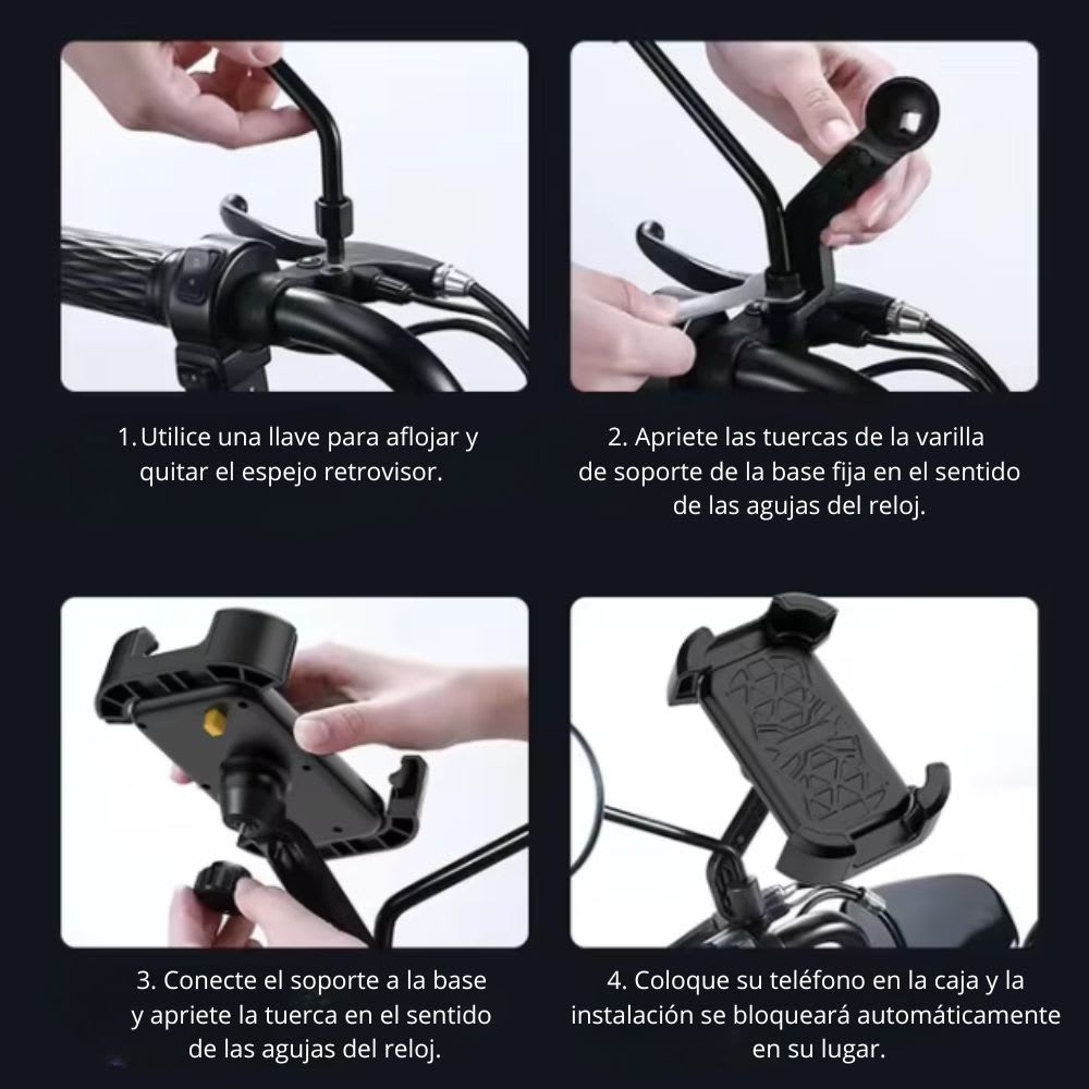Soporte para Celular Moreka ZJ-013 para fijar al espejo Motocicletas Bicicletas7