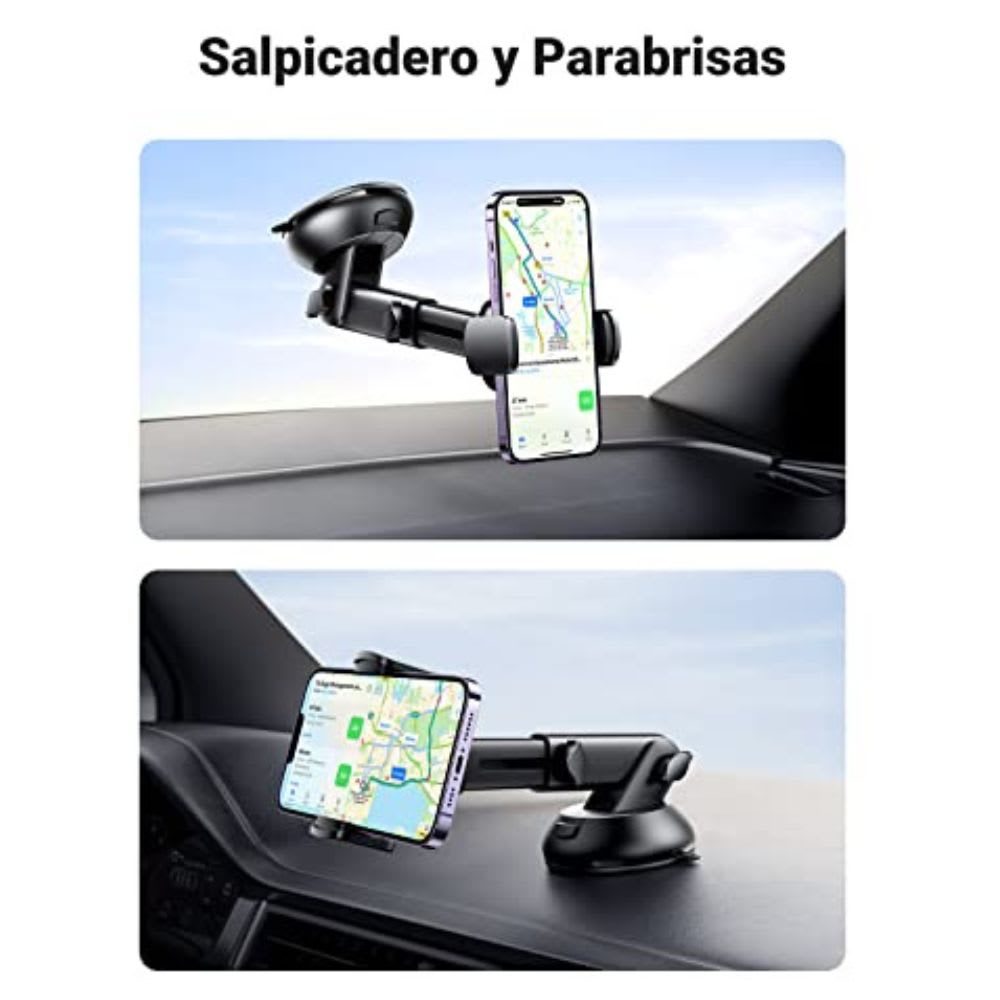 Soporte Automóvil Giratorio con ventosa para tablero y parabrisas Rotación 360° Moreka Modelo ZJ-0143