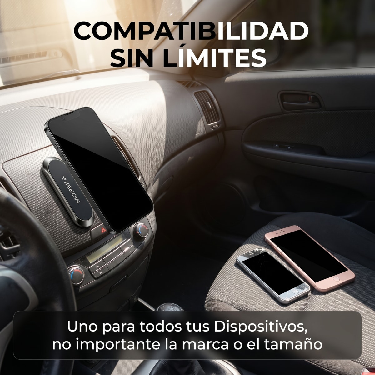 Soporte Magnético para Auto Moreka ZJ-017 Sujeción Fuerte y Compacta para Celular en Coche4