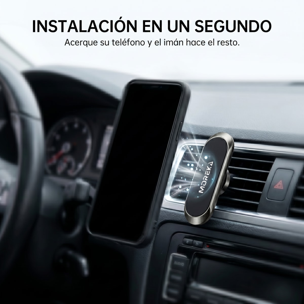 Soporte Magnético para Auto Moreka ZJ-017 Sujeción Fuerte y Compacta para Celular en Coche2