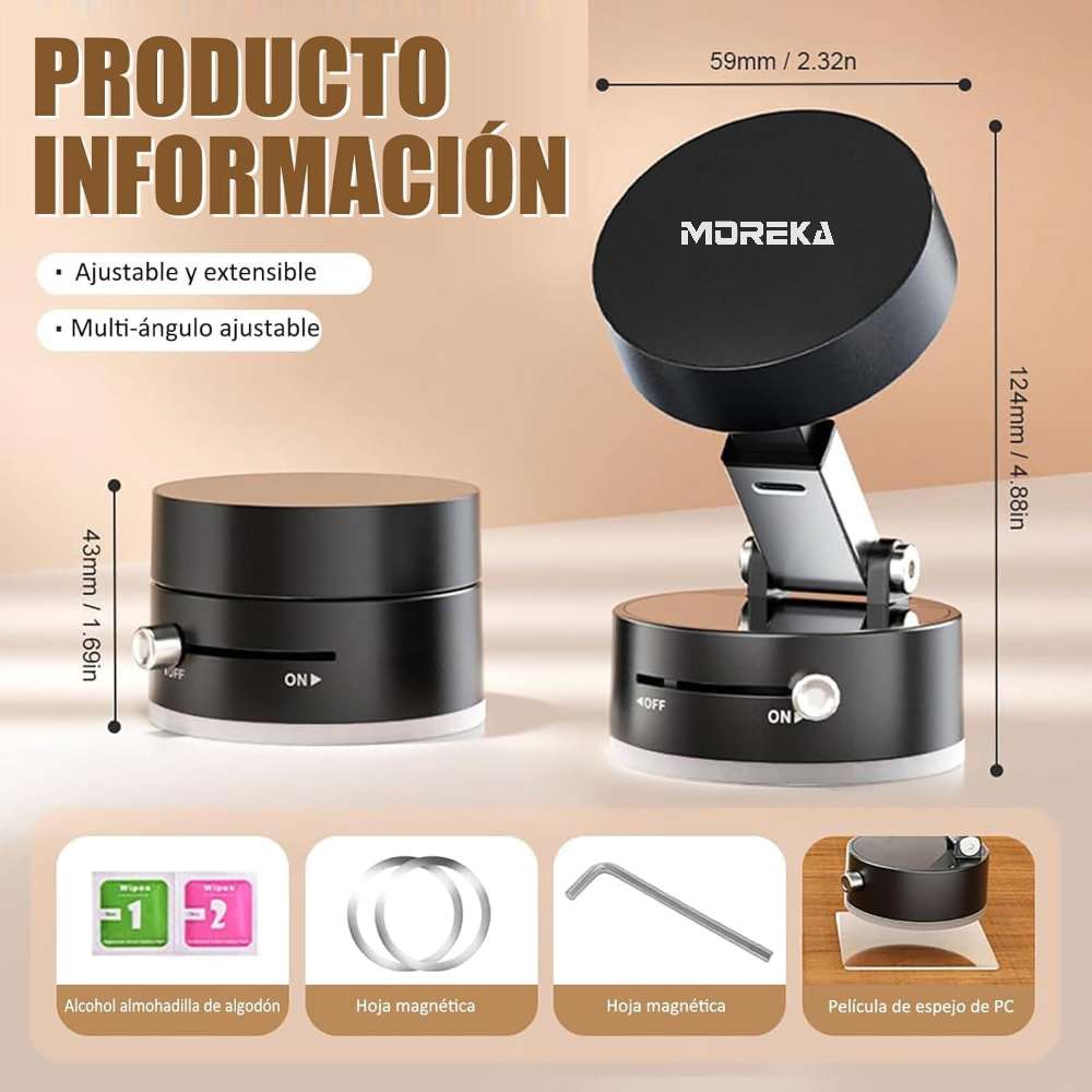 Soporte para Celular succión al vacío Magnético Moreka ZJ-0088
