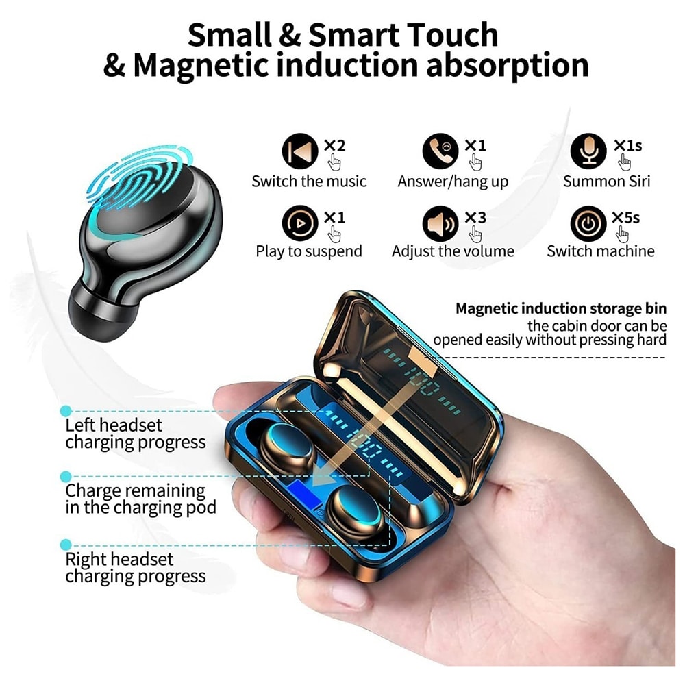 Audífonos Bluetooth F9 5, TWS, Power Bank básico MOREKA SHOP