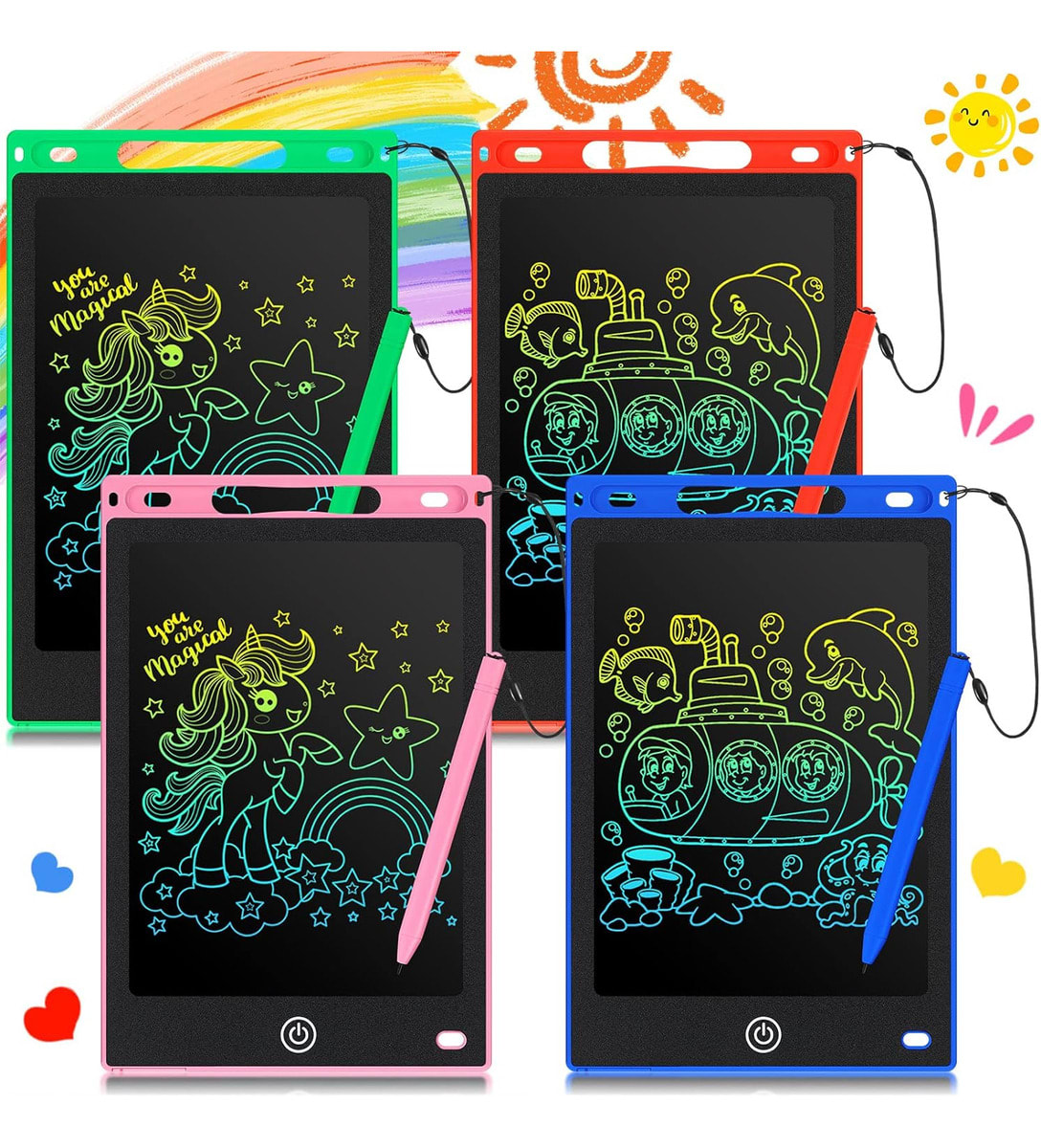 Kizmyee Tableta De Escritura LCD De 8.5 Pulgadas Con Diseño De Dinosaurio – Pizarra Digital A Color, Botón De Bloqueo Y Borrado, Juguete Educativo Para Niños De 3 A 8 Años