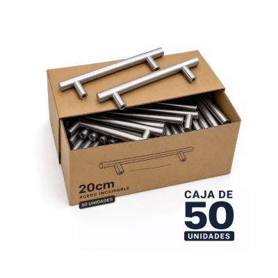 TIRADOR INOXIDABLE TUBULAR DE 20CM CAJA DE 50 UNIDADES1
