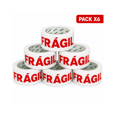 CINTA FRAGIL DE EMBALAJE 200MT X 4.8CM PACK DE 6 UNIDADES1