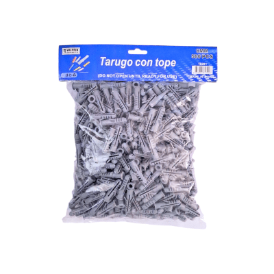 TARUGO PLASTICO PARA CONCRETO 8MM CON TOPE 500 UNIDADES1
