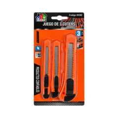 CORTA CARTON-CUTTER 9MM Y 18MM JUEGO DE 3 PCS