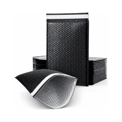 BOLSAS COURIER NEGRAS C/PLASTICO BURBUJA 30X35CM PACK 20 UD