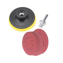 SET 5 DISCO LIJA 115MM + ALMOADILLA DE RESPALDO + ADAPTADOR