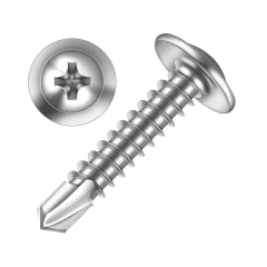 TORNILLO CABEZA LENTEJA PUNTA BROCA 8X1 CAJA DE 100 PCS