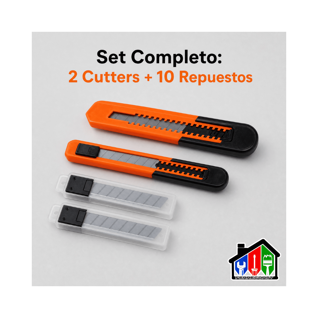 CORTA CARTON-CUTTER JUEGO CON 5 RECAMBIOS DE 9MM Y 18MM5