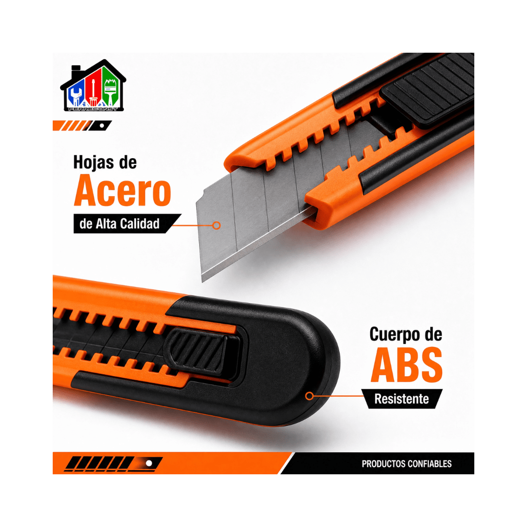 CORTA CARTON-CUTTER JUEGO CON 5 RECAMBIOS DE 9MM Y 18MM7