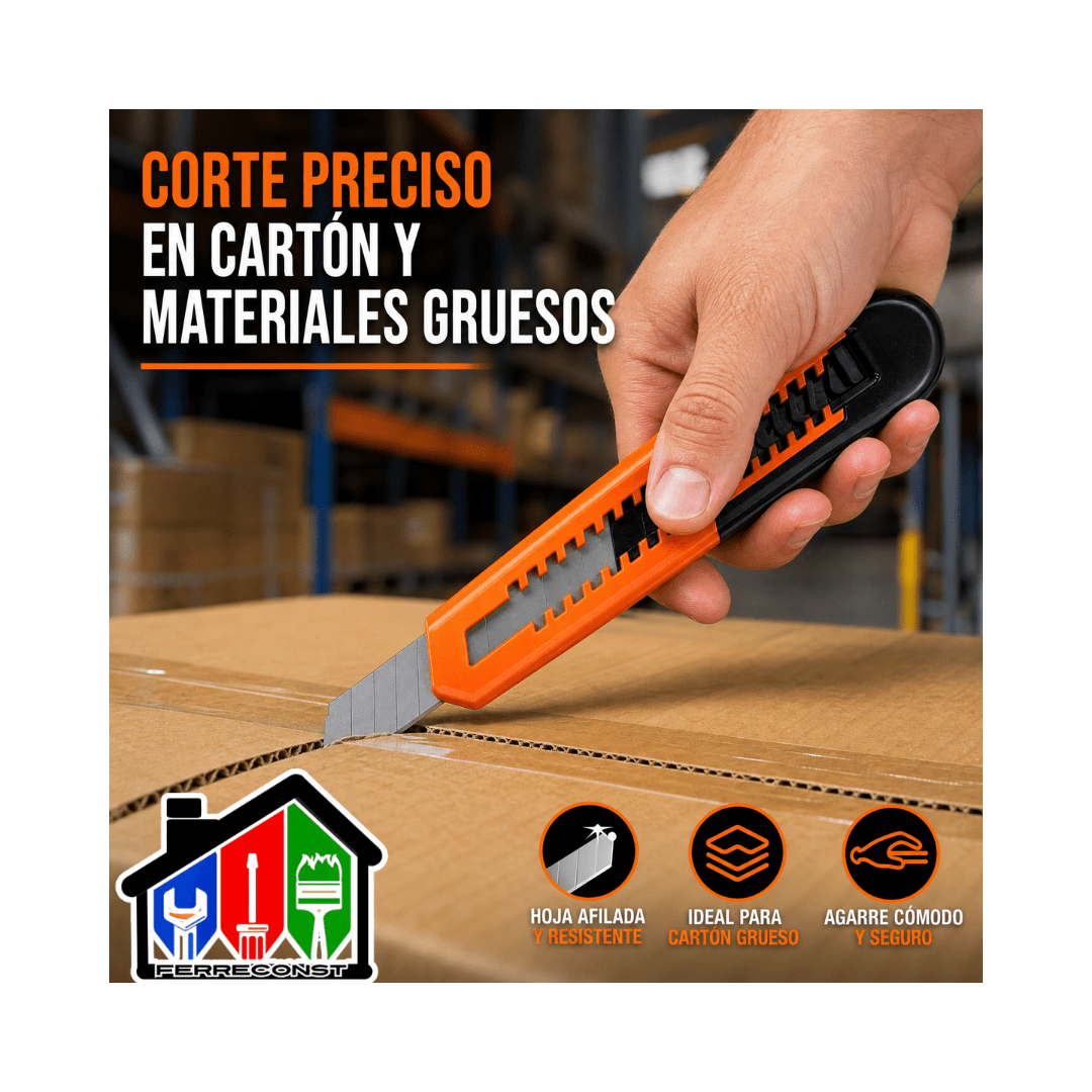 CORTA CARTON-CUTTER JUEGO CON 5 RECAMBIOS DE 9MM Y 18MM3
