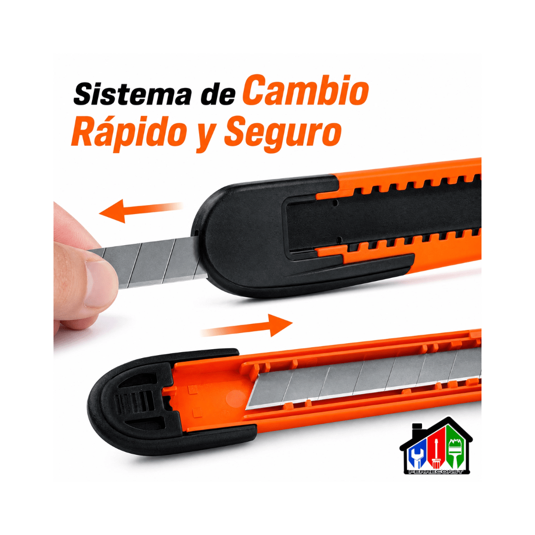 CORTA CARTON-CUTTER JUEGO CON 5 RECAMBIOS DE 9MM Y 18MM9