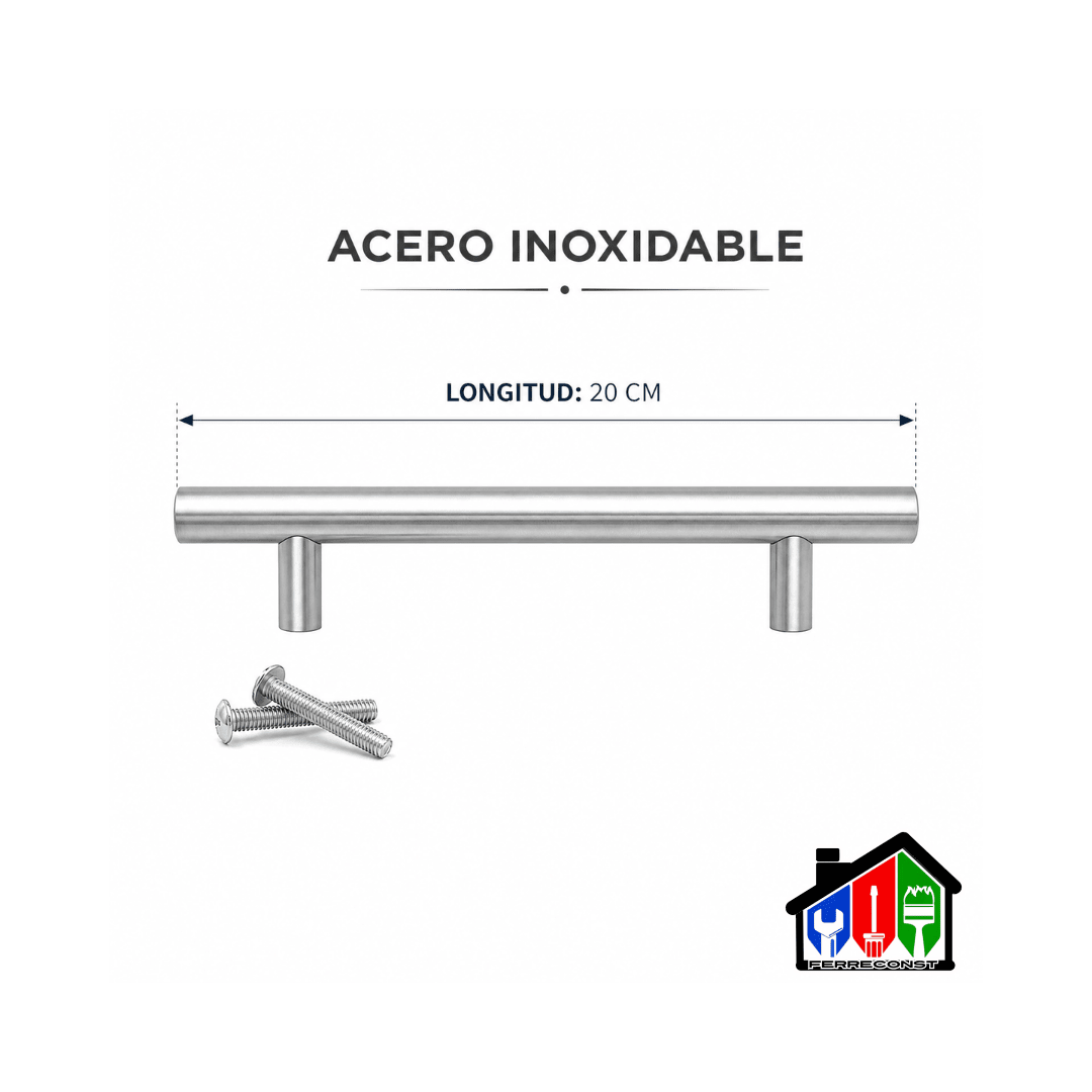 TIRADOR INOXIDABLE TUBULAR DE 20CM CAJA DE 50 UNIDADES7