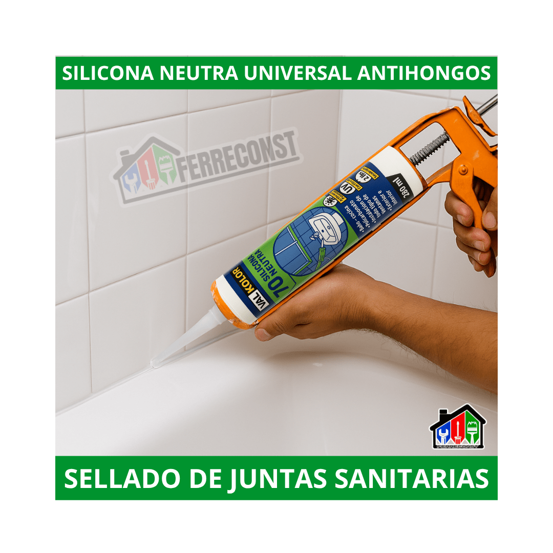 SILICONA NEUTRA UNIVERSAL ANTIHONGOS BLANCO 280ML VALKOLOR7