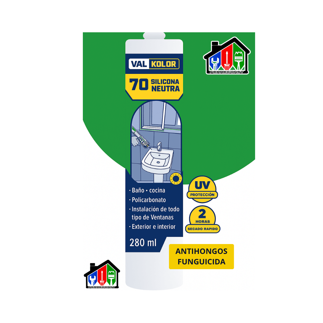 SILICONA NEUTRA UNIVERSAL ANTIHONGOS BLANCO 280ML VALKOLOR5