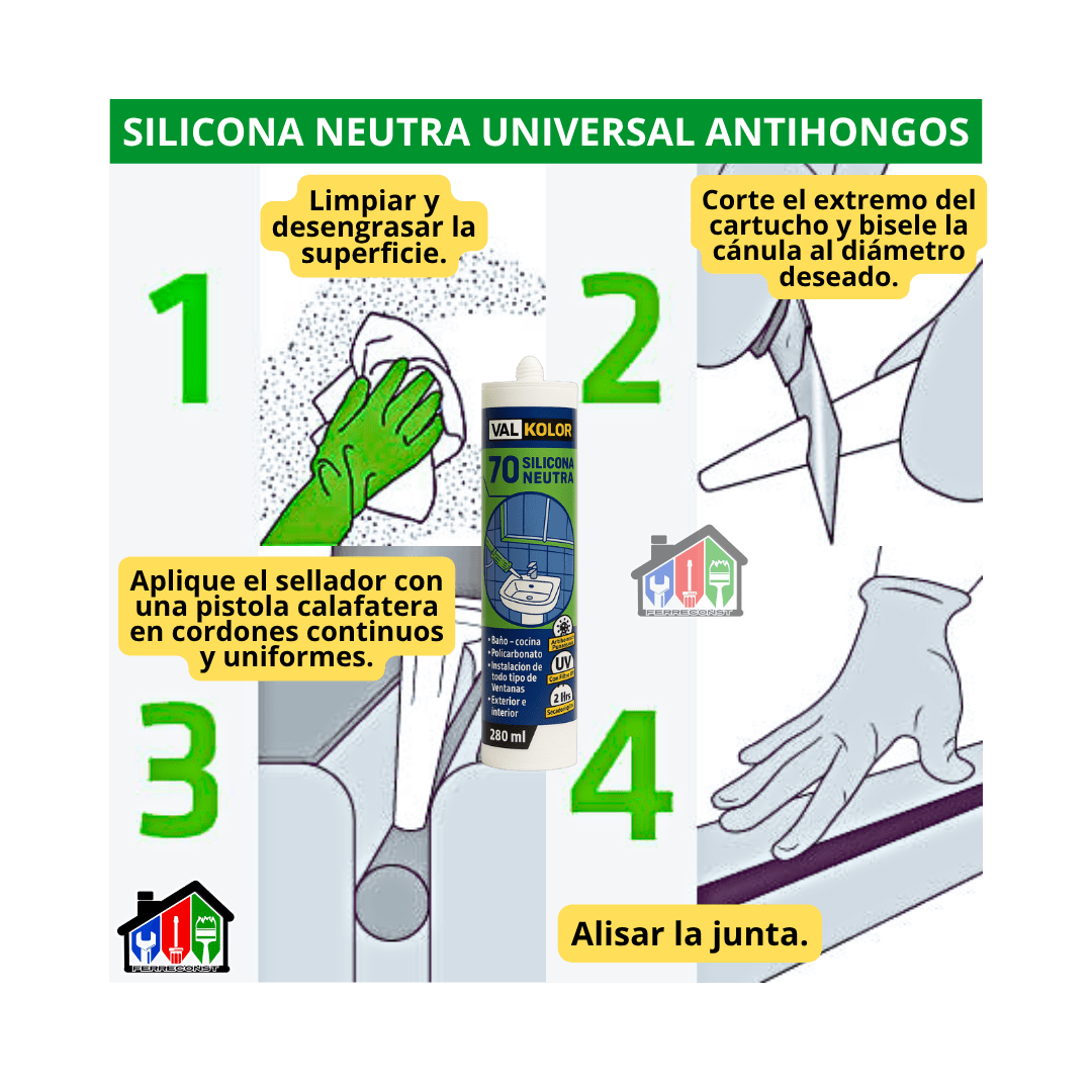 SILICONA NEUTRA UNIVERSAL ANTIHONGOS BLANCO 280ML VALKOLOR4