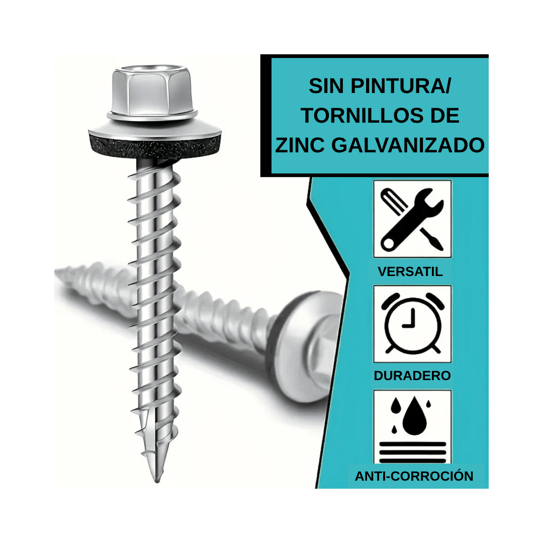 TORNILLO P/ESPADA C/HEXAGONAL PARA TECHO 10X1 1/2 DE 100 UND5