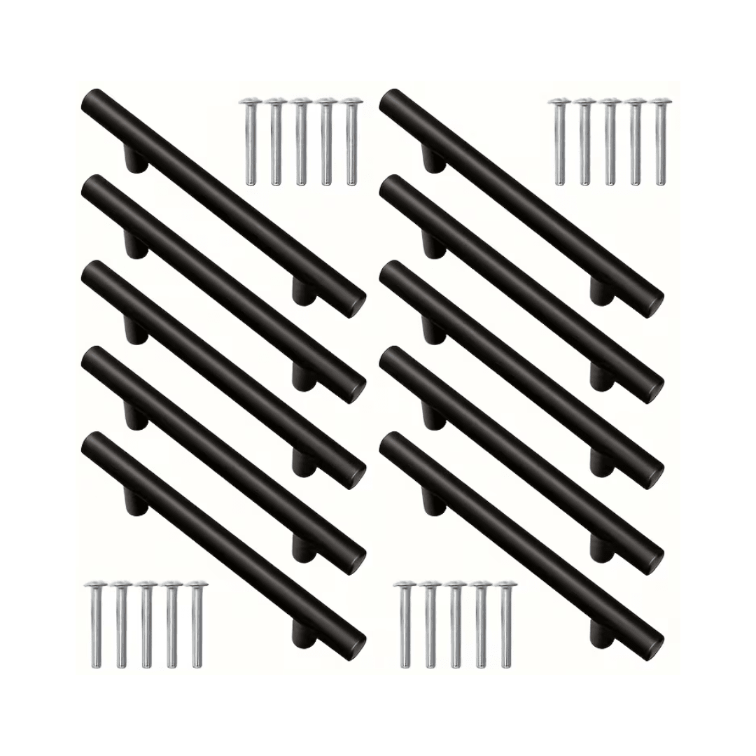 TIRADOR TUBULAR METALICO NEGRO 20CM PACK DE 10 UNIDADES 0