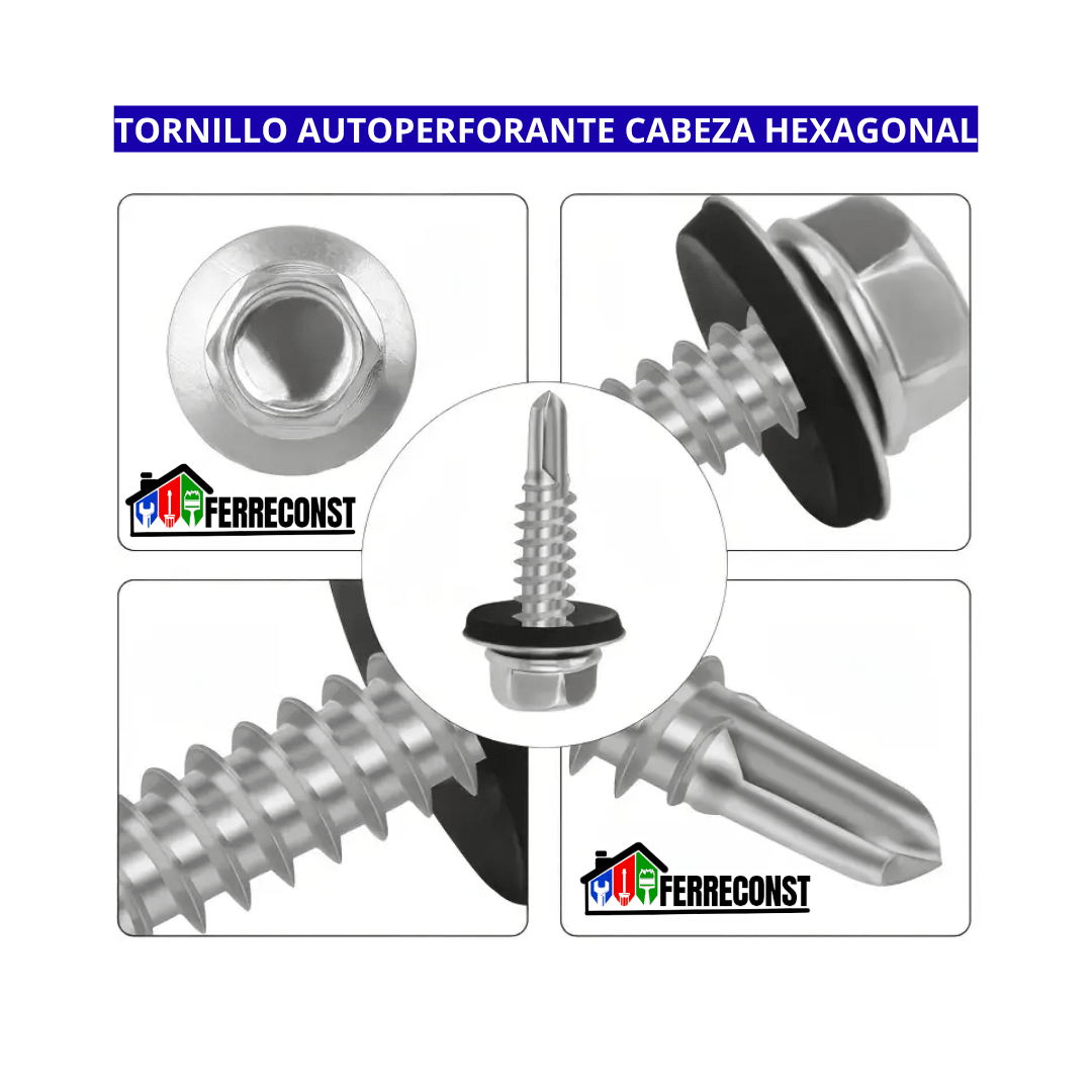 TORNILLO AUTOPERFORANTE CABEZA HEXAGONAL 12X3 CAJA 100 PCS7